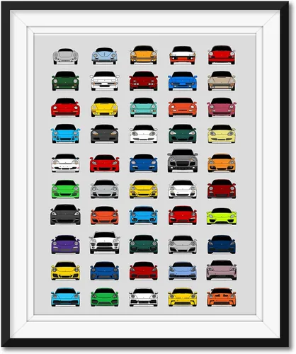 Vista 25 de Custom Car Posters Póster hecho a mano compatible con BMW Evolution Print Wall Art Decor of the Best of BMW Generations (M2, M3, M4, M5)