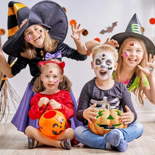 Vista 6 de Calcomanías de Halloween hinchadas para niños pequeños, hojas de calcomanías de espuma de Halloween 3D, autoadhesivas, pequeñas calcomanías