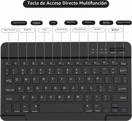 Vista 6 de Funda de teclado para tableta Xiaomi Pad 6/Pad 6 Pro de 11 pulgadas 2023, cubierta delgada de poliuretano con teclado Bluetooth inalámbrico
