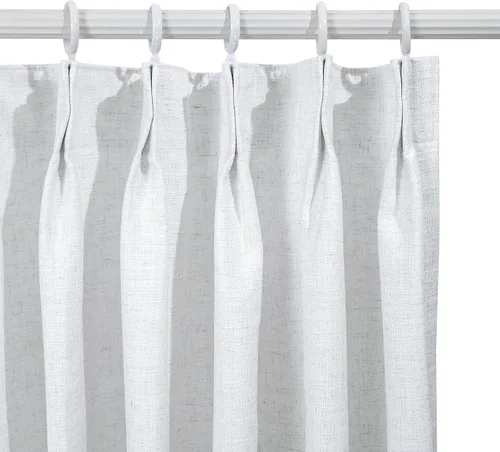 Vista 2 de Cortinas opacas plisadas de lino sintético con forro para sala de estar, dormitorio, puerta corrediza (1 panel), 34 pulgadas de ancho x 84 pulgadas