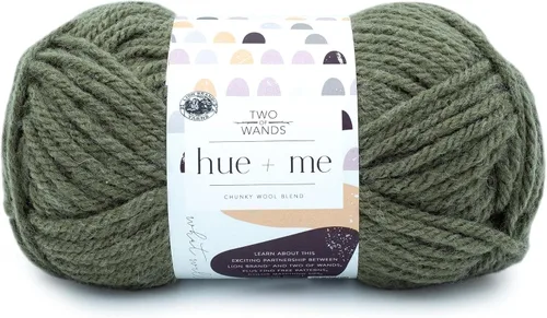 Vista 64 de Lion Brand Yarn, Hue + Me - Hilo grueso para tejer a ganchillo, tejer y manualidades, agave, 1 paquete