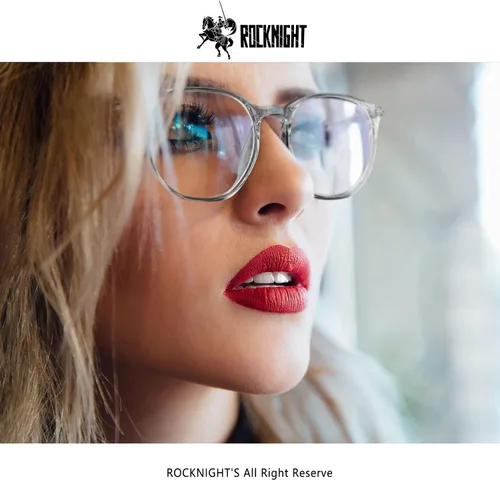 Vista 3 de ROCKNIGHT Gafas antifatiga con bloqueo de luz azul – Protección UV antirreflejo para computadora, juegos, TV y teléfonos, Claro