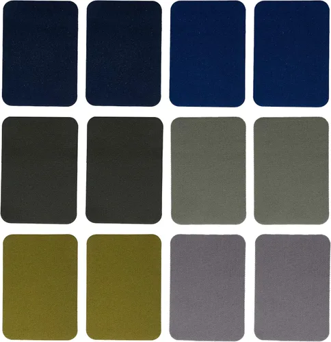 Johnson & Smith Parches para planchar Parche de 12 piezas para reparación de ropa, pantalones Parches adhesivos de tela Fácil de usar, no