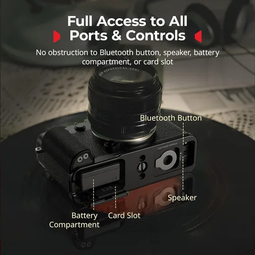 Vista 5 de Mango SmallRig en forma de L para Fujifilm X-E5 con botón de obturación Negro