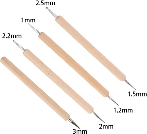 Vista 3 de Ecjiuyi Ball Stylus Dotting Painting Tool Set,Ecjiuyi 8 Piece Sculpt Modeling Tools,Mandala Rock Painting Tools, Ceramics Doll Fondant Modeling