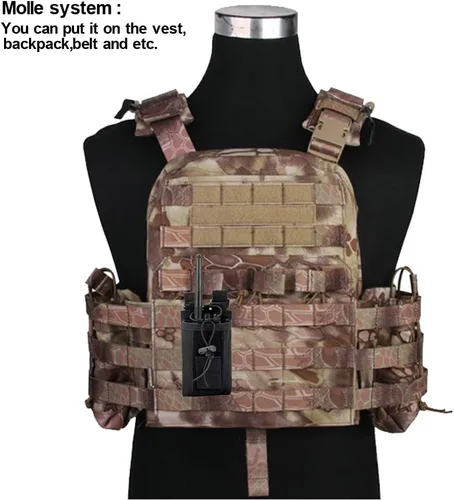 Vista 4 de Bolsa de radio – 1000D Tactical Molle ajustable de dos vías radios soporte bolsa para walkie talkies