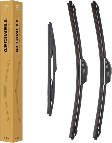 Vista 9 de Juego de limpiaparabrisas de 22"+20 pulgadas (lengüeta de pellizco, juego de 2) Repuesto de limpiaparabrisas para automóviles compatible con Ford