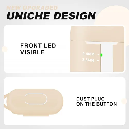 Vista 105 de Funda Protectora para AirPods 1/2, viene con kit de limpieza, funda protectora de silicona suave con hebilla, compatible con estuche de carga
