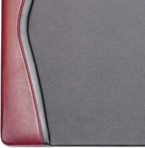 Vista 7 de DACASSO Tapete clásico de cuero para escritorio con rieles laterales - Secante de escritorio de cuero de lujo para escribir - Protector acolchado