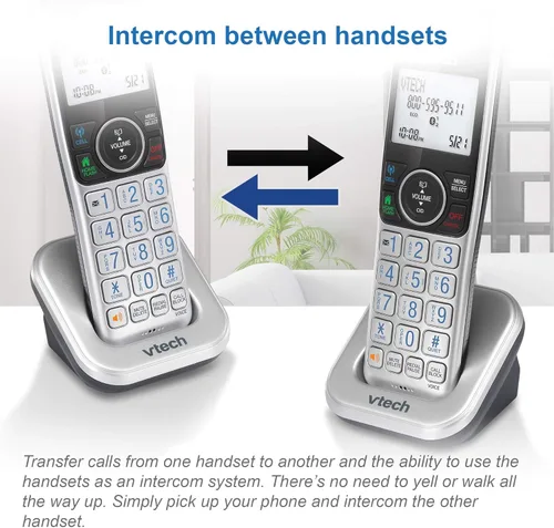 Vista 9 de VTech VS112 Teléfono Inalámbrico para el Hogar con Contestador, Bloqueo de Llamadas, Identificador de Llamadas, Intercomunicador y Conectar a