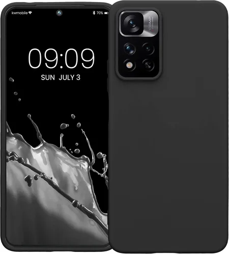 Vista 5 de kwmobile Funda compatible con Xiaomi Redmi Note 11 Pro+ 5G/Note 11 Pro Plus 5G - Funda protectora de silicona TPU suave y delgada - Negro mate