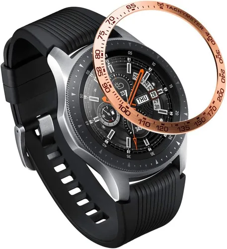 Vista 9 de PINHEN Estilo de bisel compatible con Galaxy Watch de 1.654 pulgadas / Gear Sport Bisel Ring Cubierta Adhesiva Antiarañazos de Aluminio Bisel Anillo