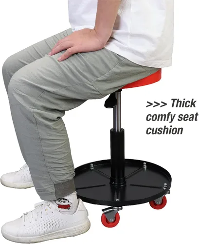 Vista 7 de BIG RED ATRHL6201R Torin - Asiento neumático de arrastre para taller/taller de rodadura de servicio pesado: Taburete mecánico acolchado ajustable