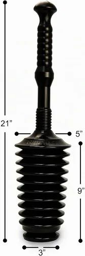 Vista 6 de Master Plunger MP500-B Kit de Desatascador de Inodoro de Baño Resistente con Cubo Corto. Desatascador Multiusos Equipado con Válvula de Liberación