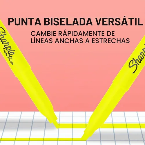 Vista 4 de Sharpie Resaltadores estilo bolsillo, punta de cincel estrecha, colores surtidos, 8