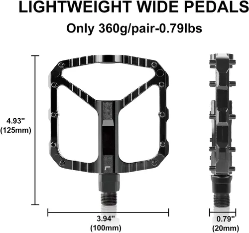 Vista 2 de TOPVIP MTB Pedales bicicleta de montaña Pedales ligero aleación de aluminio bicicleta plataforma plana Pedales para carretera montaña BMX MTB