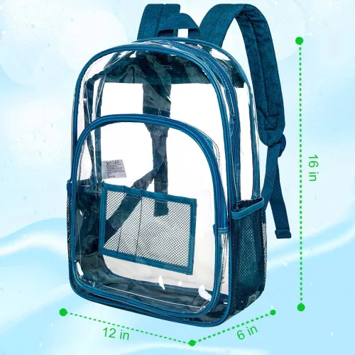 Vista 5 de Mochila transparente resistente para libros mochila escolar traslúcida