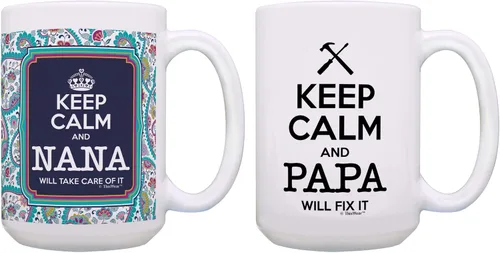 Vista 14 de Taza de té o café para regalo de cumpleaños con texto "Keep Calm and Nana Will Take Care of It", Rojo