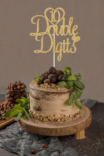 Vista 4 de Decoración para pastel de cumpleaños de 10 de doble dígito, decoración de cumpleaños de 10 años, decoración de cumpleaños de dos dígitos para niña