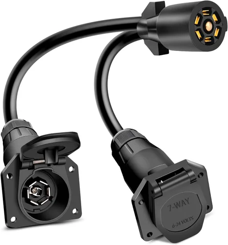 Vista 11 de Nilight Cable de Extensión para Enchufe de Remolque de 7 Vías 12 Pies Resistente Conector de 7 Pines Cable de Arnés de Cableado 10-14 AWG Terminales