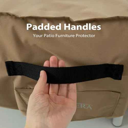 Vista 4 de Tempera - Funda para juego de comedor al aire libre, para mesa exterior y sillas, fundas rectangulares para mesa de patio, muebles de exterior