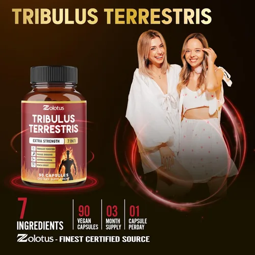Vista 8 de Tribulus Terrestris Cápsulas con Ashwagndha, Panax Ginseng, Saw Palmetto, Maca, Shilajit - 90 Cápsulas - Suministro de 3 meses