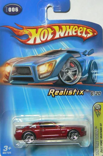 Hot Wheels 2005 First Editions Realistics #6 2005 Ford Mustang GT Negro Interior Pr-5 Ruedas #2005-6 Coleccionista Coche Coleccionista Mattel Escala