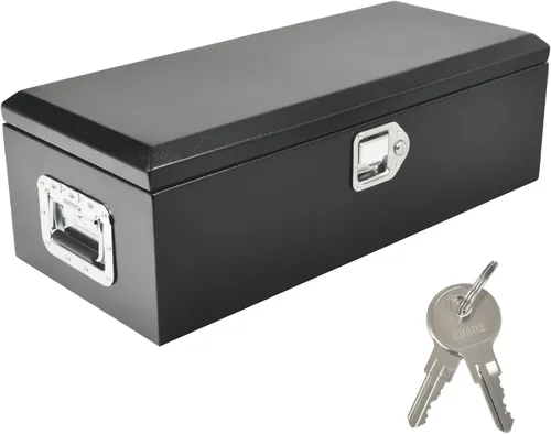 Vista 15 de Caja de Herramientas para Lengüeta de Remolque de Acero Negro de 35 Pulgadas, Caja de Herramientas Ancha para Lengüeta de Remolque de Utilidad