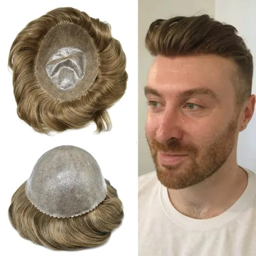 Vista 29 de Toupee - Pieza de pelo para hombres, piezas de prótesis de cabello humano real, piezas de prótesis de cabello humano real, para hombre, accesorios