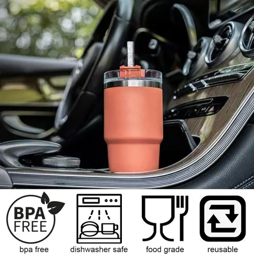 Vista 6 de ALINK Pajitas reutilizables con purpurina para vaso Stanley de 40 onzas y 30 onzas, popotes de plástico duro de 12 pulgadas de largo, popote