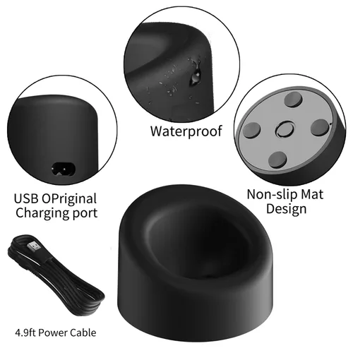Vista 4 de Cargador de repuesto para cargador MANSCAPED 2.0/3.0 con cable de alimentación de 1.5M, base de soporte de carga inalámbrica para cortadora