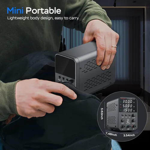 Vista 6 de Fuente de alimentación de CC variable, fuente de alimentación de banco de CC regulada de conmutación ajustable de 32 V 5 A con modo de carga