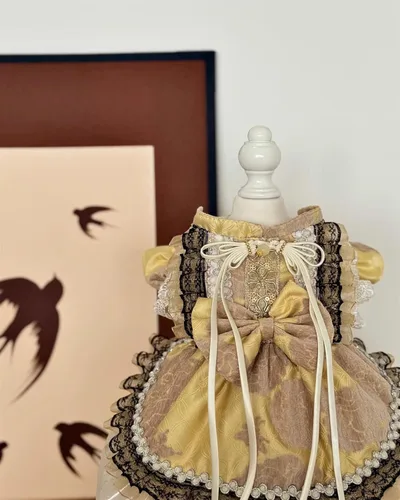 Vista 129 de Moda Vestido de Princesa de Encaje para Perro Cachorro Dulce para Perro EXTRAL Pequeño y Pequeño A-Negro XX-Pequeño