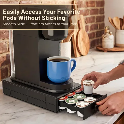 Vista 6 de EVERIE Cajón para cápsulas de café compatible con cápsulas Keurig K Cup (capacidad para 18 cápsulas)