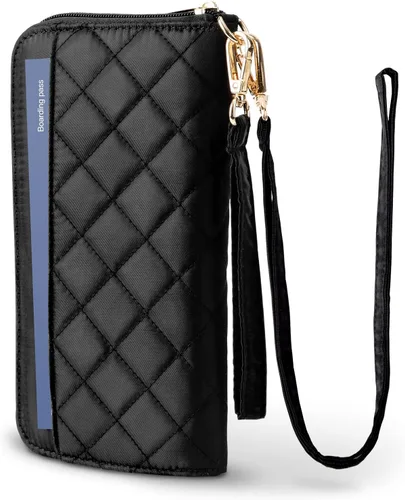 Cartera para pasaporte de viaje familiar ligera portátil organizador de documentos bolsa de bloqueo RFID para hombres y mujeres con pasaporte y