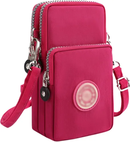 Vista 10 de ZGMYC Bolsa de 3 capas para teléfono celular, bolso de pulsera impermeable deportivo para el hombro, cartera