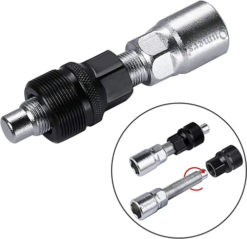 Vista 4 de Oumers Extractor de manivela de bicicleta y removedor de soporte inferior con llave de 0.630 in, herramienta de extracción de bicicletas