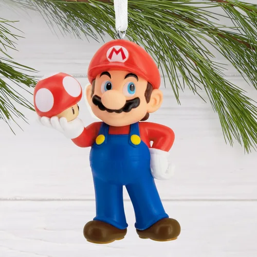 Vista 5 de Hallmark Nintendo Super Mario con adorno navideño de Super Mushroom