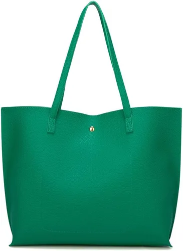 Vista 4 de Dreubea Bolsa de piel sintética suave de mujer tipo tote, para usar sobre el hombro, de gran capacidad, con borlas