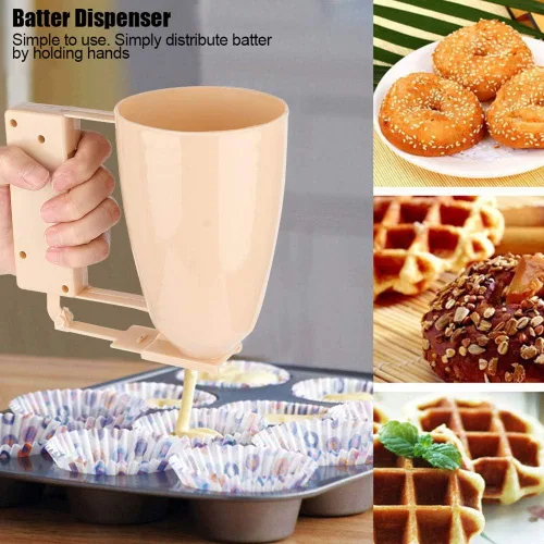 Vista 8 de Qinlorgo Herramienta dispensadora, práctica sin esfuerzo, fácil a duradera, dispensador de masa de magdalenas, conveniente para gofres, mezclas