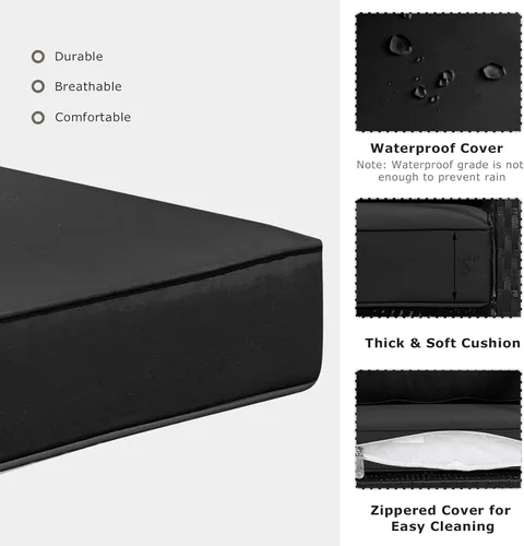 Vista 5 de Tangkula Mecedora de Mimbre, Silla Mecedora Deslizante de Ratán para Exteriores con Marco de Acero Resistente, Asiento de Muebles de Mimbre