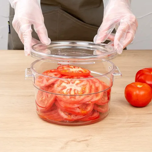 Vista 5 de Restaurantware - Solo tapas: Met Lux - Tapas para contenedores de almacenamiento de alimentos, paquete de 10 tapas redondas para marinar - Los