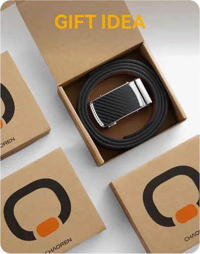 Vista 7 de CHAOREN - Cinturón para hombre - Cinturón de trinquete de cuero de 1 38 pulgadas para pantalones de vestir - Cinturón micro ajustable que se adapta
