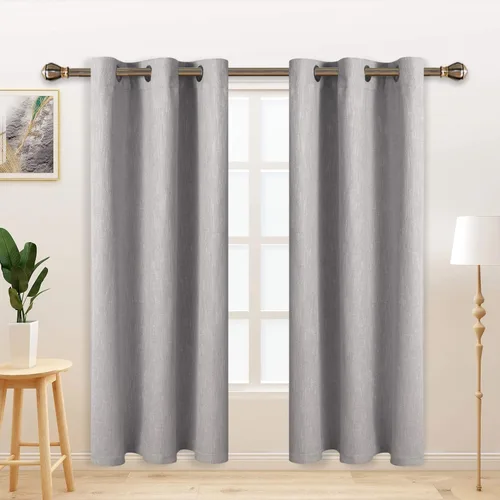 Vista 28 de LORDTEX Cortinas opacas texturizadas con aspecto de lino con forro aislante térmico, cortinas de ventana gruesas y pesadas con ojales para Azul