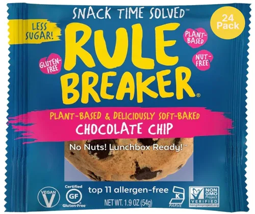 Vista 12 de Rule Breaker Galletas veganas y sin gluten Blondie de chispas de chocolate y pastel de cumpleaños A base de plantas, lácteos, nueces, soja, sin