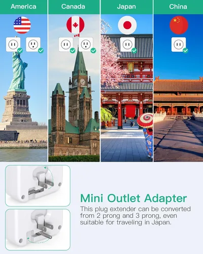 Vista 3 de Elementos esenciales para cruceros, barra de contactos para crucero con enchufe plegable, elementos esenciales de viaje con USB C, extensor