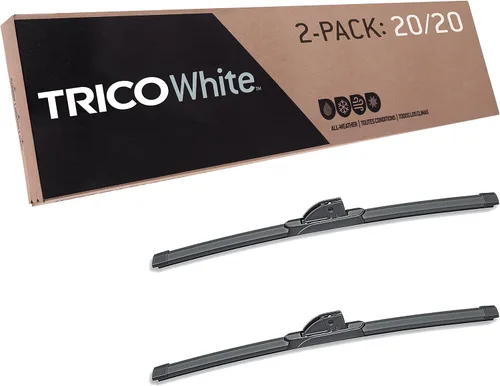 TRICO Juego de 2 limpiaparabrisas de repuesto para automóvil de invierno de 20 pulgadas + 20 pulgadas, color blanco para clima extremo para todo