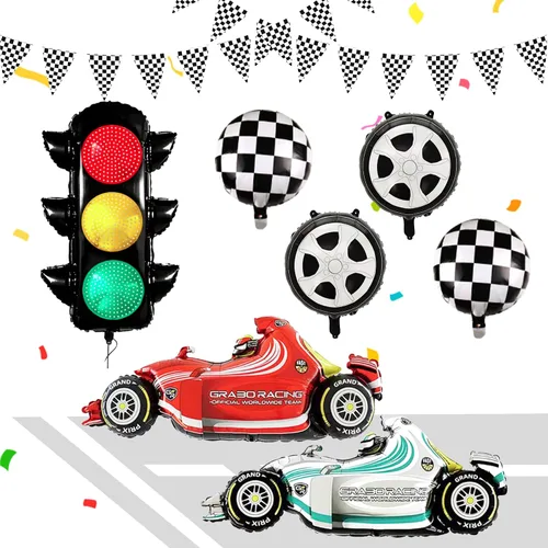 Globos de carreras para decoraciones de cumpleaños de carreras