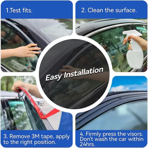 Vista 7 de Viseras de ventana y protectores contra la lluvia para 2007-2013 Chevy Silverado/GMC Sierra 1500/Avalanche Crew Cab, viseras de ventilación