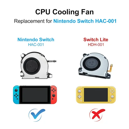 Vista 4 de LXun New Replacement Internal Cooling Fan Compatible with Nintendo Switch HAC-001 NS 2017 Console CPU Heatsink Cooler Thermal Compound Paste and